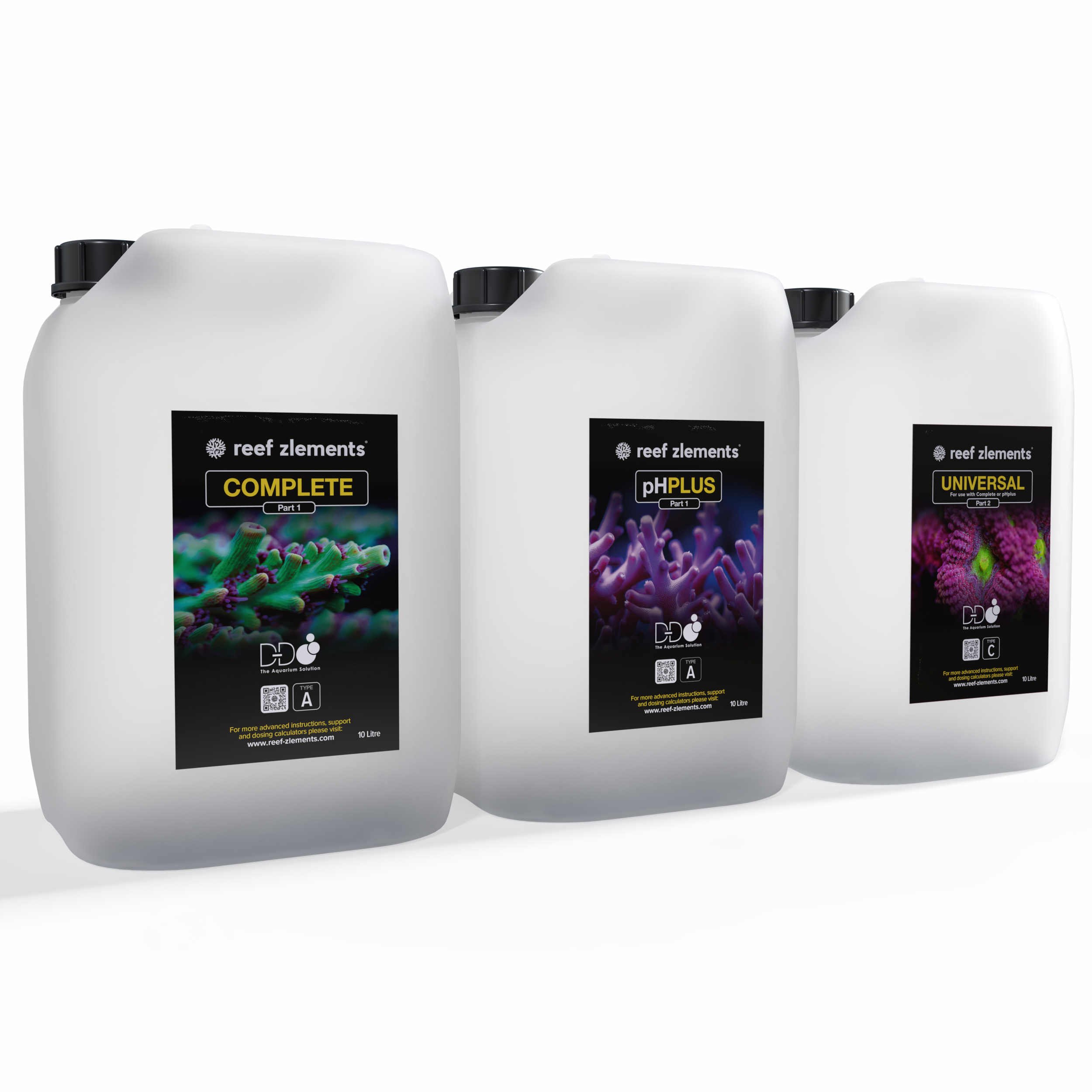 Complete, pHplus & Universal 2 Part Dosing | D-D The Aquarium Solution